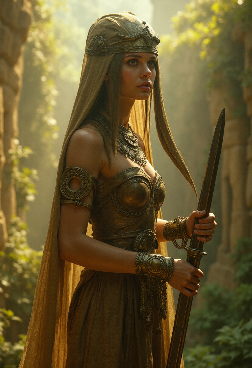 00057-3531001660-a 4k photograph with hyper realism of a ancient female Babylonian warrior in the hanging gardens.png